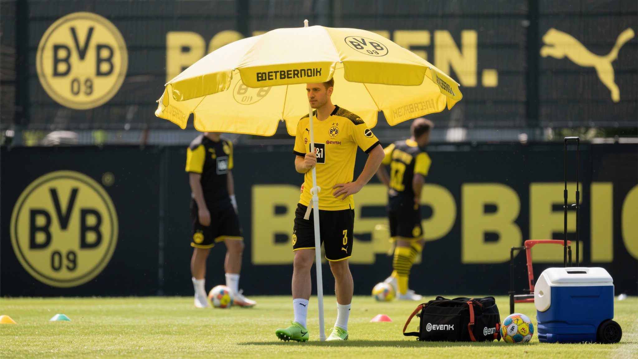 罕见画面,多特蒙德替补席撑伞抵挡烈日 (关键词自然融入,反复强调重点)
值得一提的是,